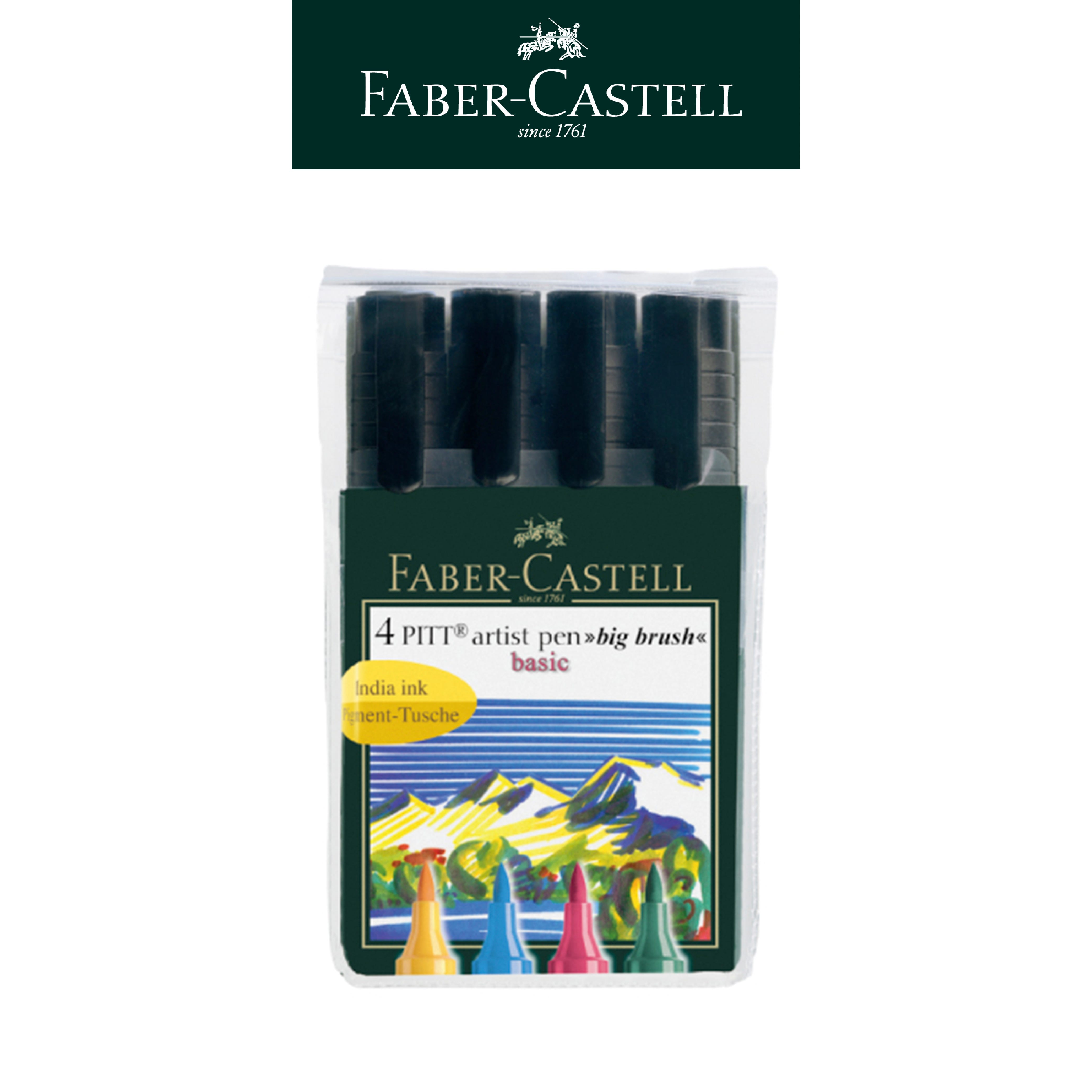 【Faber-Castell】輝柏 標準色粗芯4支入藝術筆