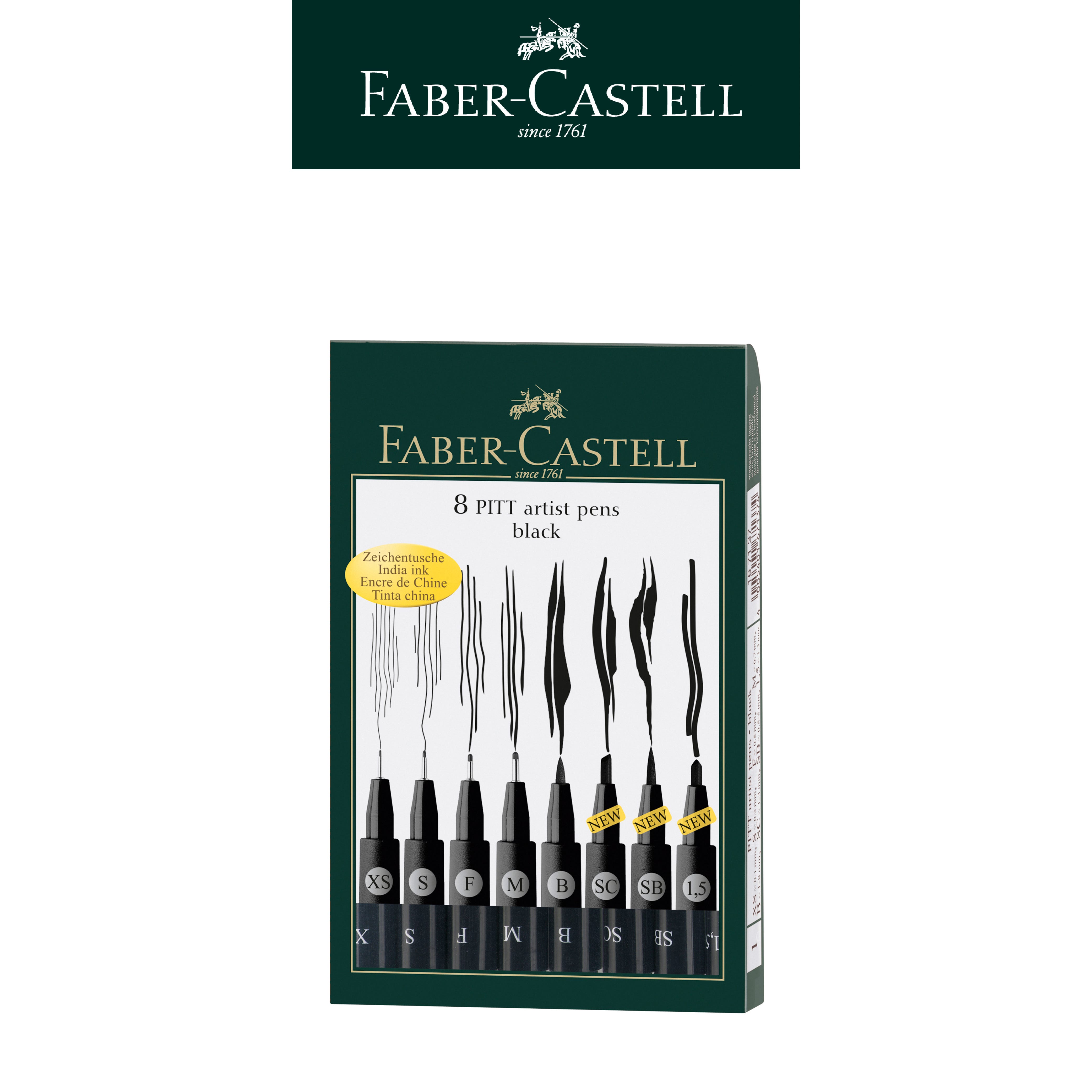  【Faber-Castell】輝柏 藝術筆漫畫專用黑色8入