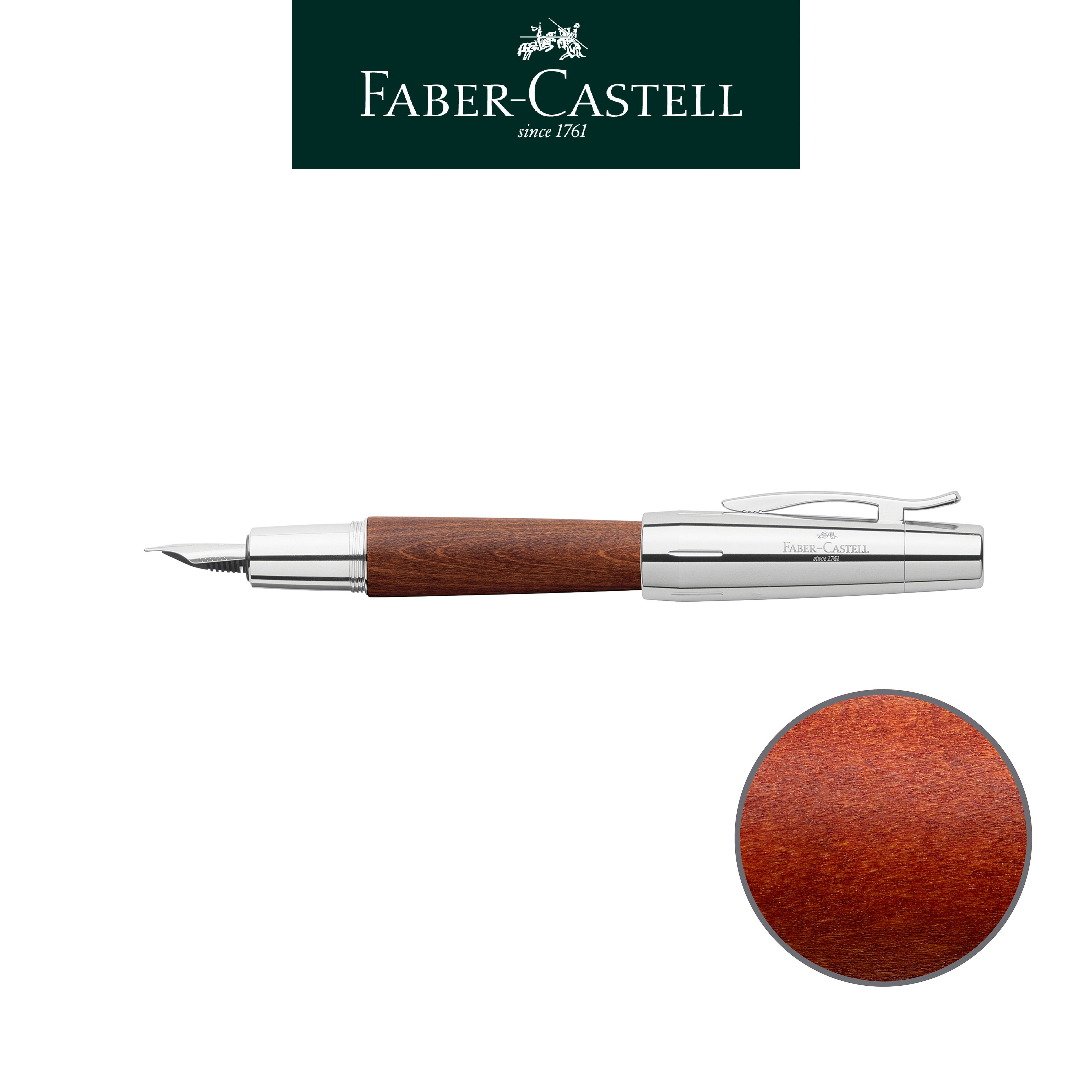 【Faber-Castell】輝柏 E-MOTION梨木鋼筆F/褐