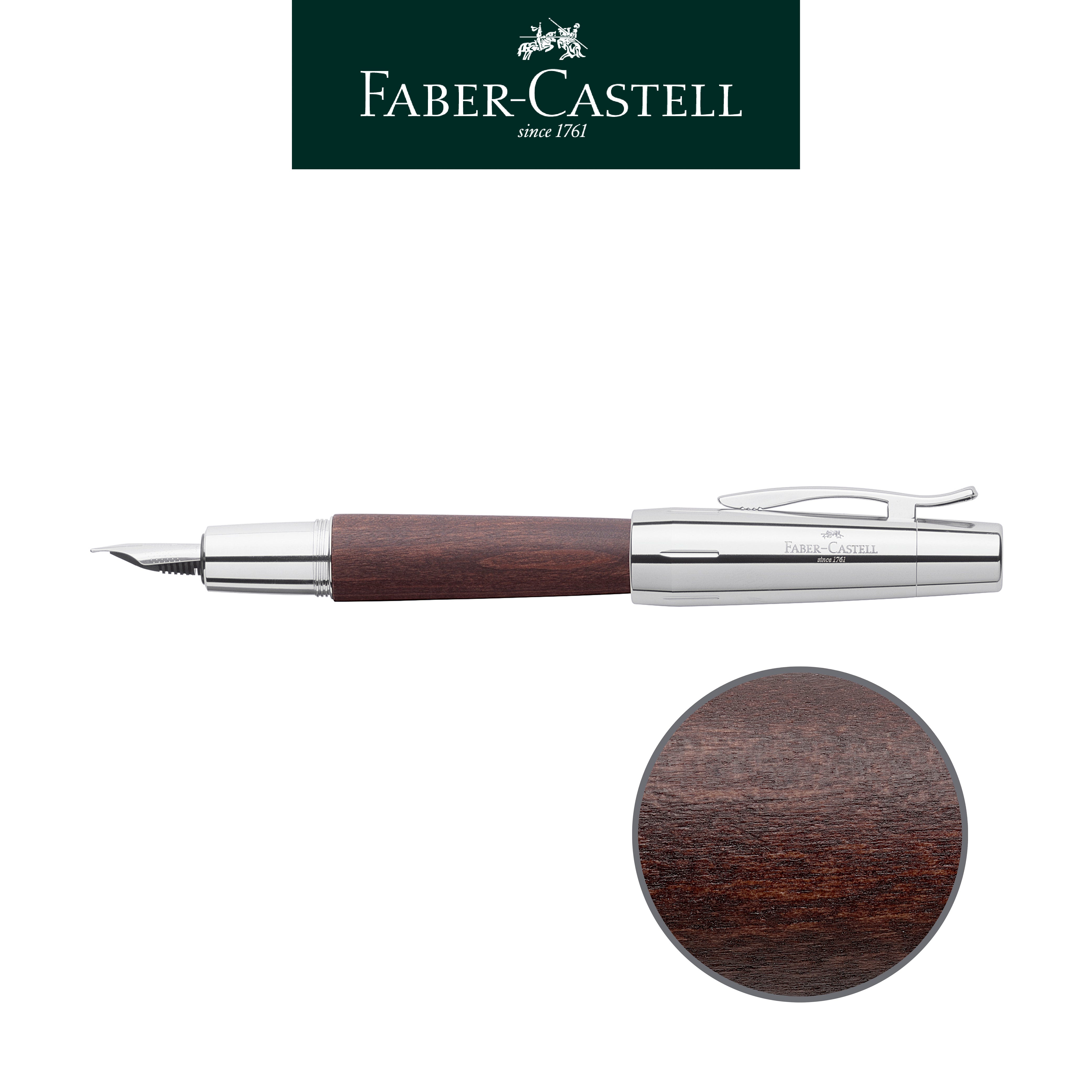  【Faber-Castell】輝柏 E-MOTION梨木鋼筆F/黑