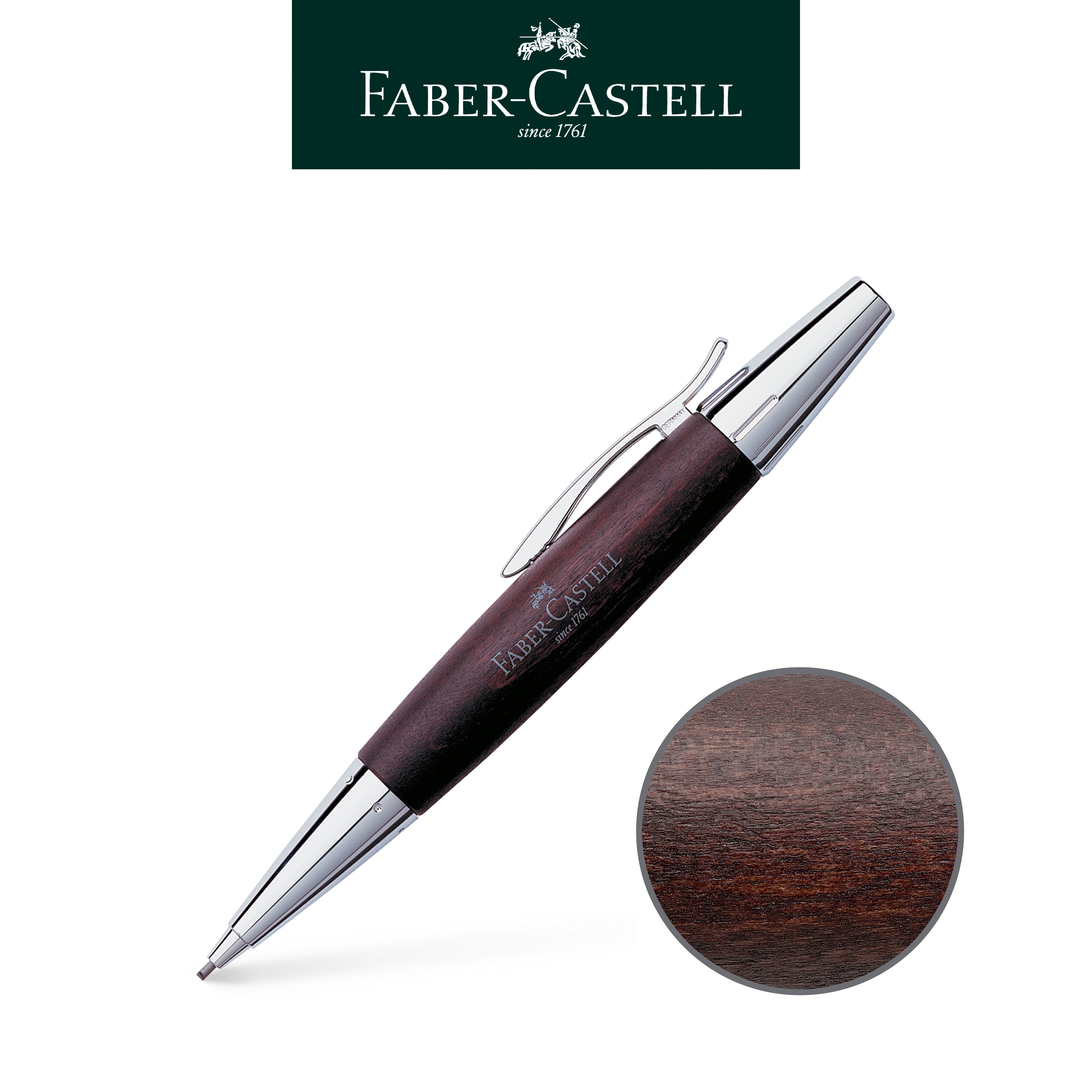  【Faber-Castell】輝柏 E-MOTION梨木1.4mm旋轉鉛筆/深褐