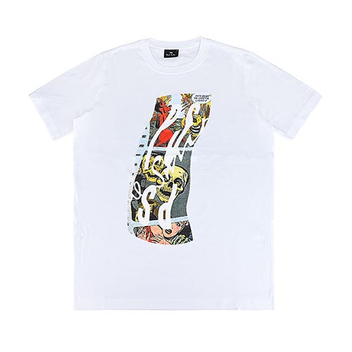 【PAUL SMITH】 簽名LOGO美式漫畫印花純棉短袖T恤(男款/白x多彩)