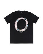 【PAUL SMITH】 簽字LOGO粉色立體PS圓圈搭斑馬PS純棉短袖T恤(男款/黑x多色)