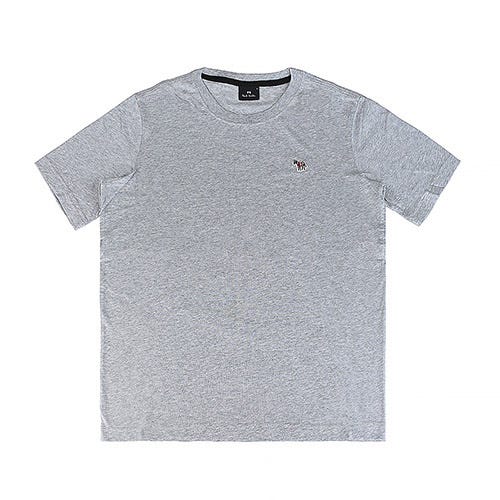 【PAUL SMITH】 簽字LOGO刺繡布章多彩斑馬圓領短袖T恤(男款/灰)
