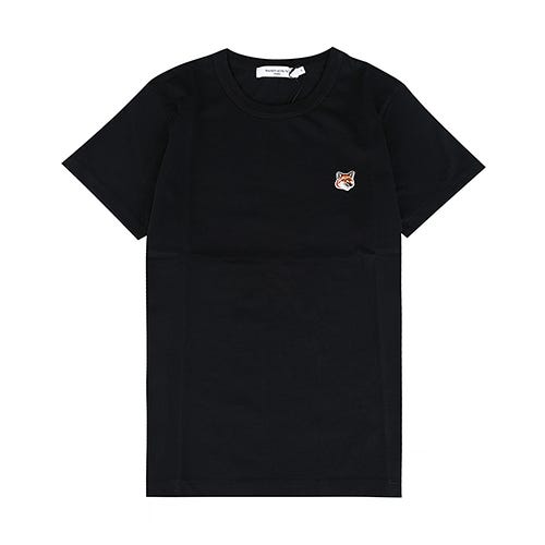 【Maison Kitsuné】 刺繡狐狸頭LOGO純棉短袖T恤(女款/黑)