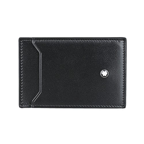 【MONTBLANC 萬寶龍】大班系列 壓印LOGO小牛皮3卡式卡夾(黑)