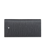 【MONTBLANC 萬寶龍】大班4810系列 內烙印LOGO樹皮壓紋牛皮萬用多功能長夾(黑)