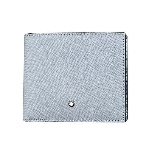 【MONTBLANC 萬寶龍】匠心系列 內壓印LOGO牛皮多功能短夾(灰)