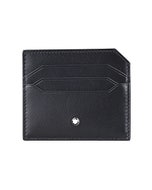 【MONTBLANC 萬寶龍】SOFT系列 壓印LOGO小牛皮6卡式名片證件卡夾(黑)
