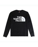 【The North Face】英文印花LOGO棉質長袖T恤(黑x白/男款)