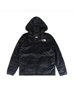 【The North Face】白色繡字LOGO尼龍連帽外套(黑x白/男款)