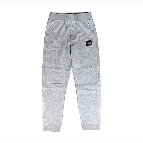 【The North Face】字母膠印LOGO棉質慢跑長褲(亮灰x黑/男款)
