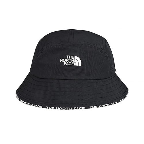 【The North Face】CYPRESS BUCKET 英文白字LOGO尼龍漁夫帽(黑x白)