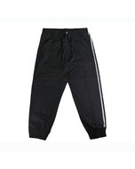 【Y-3】3S REF W CUF PT後口袋黑字LOGO羊毛混紡側邊線條設計抽繩鬆緊束口長褲(男款/黑)