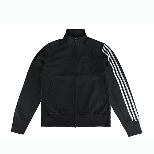 【Y-3】3S REF W TT左胸印字LOGO羊毛混紡三線條雙拉鍊立領夾克外套(男女款/黑)