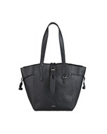 【FURLA】NET LOGO釦式小牛皮肩背包(中/黑)