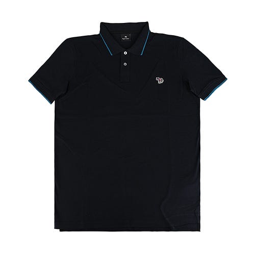 【PAUL SMITH】小胸前LOGO布標設計有機棉袖polo衫(男款/海軍藍x松花綠)