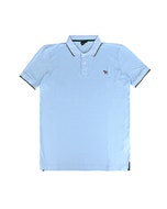 【PAUL SMITH】胸前LOGO刺繡布標設計有機棉袖polo衫(男款/白藍x深草綠)