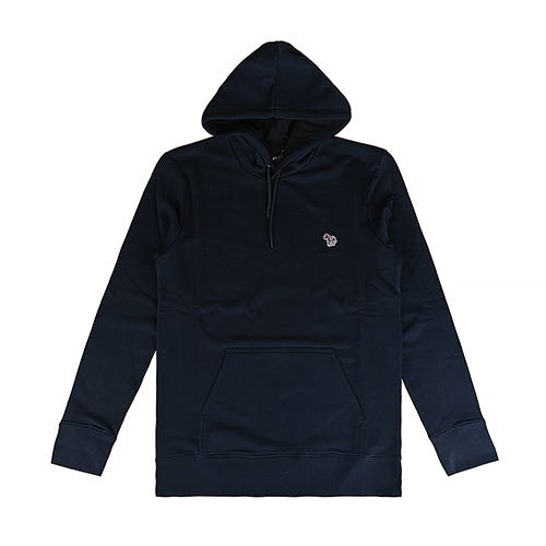 【PAUL SMITH】刺繡斑馬LOGO圖案造型棉質連帽T恤(男款/深藍)