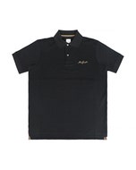 【PAUL SMITH】漸層簽字LOGO純棉雙鈕扣短袖POLO衫(男款/黑)