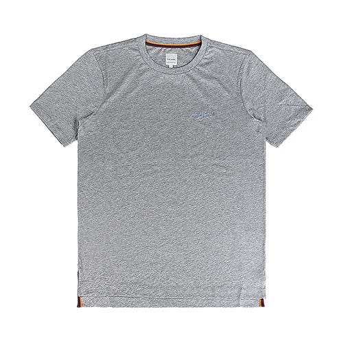 【PAUL SMITH】立體跳色刺繡LOGO純棉短袖圓領T恤(男款/灰)