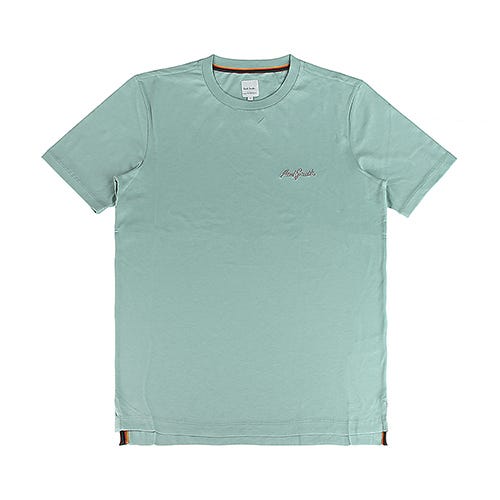 【PAUL SMITH】立體跳色刺繡LOGO純棉短袖圓領T恤(男款/淺綠)
