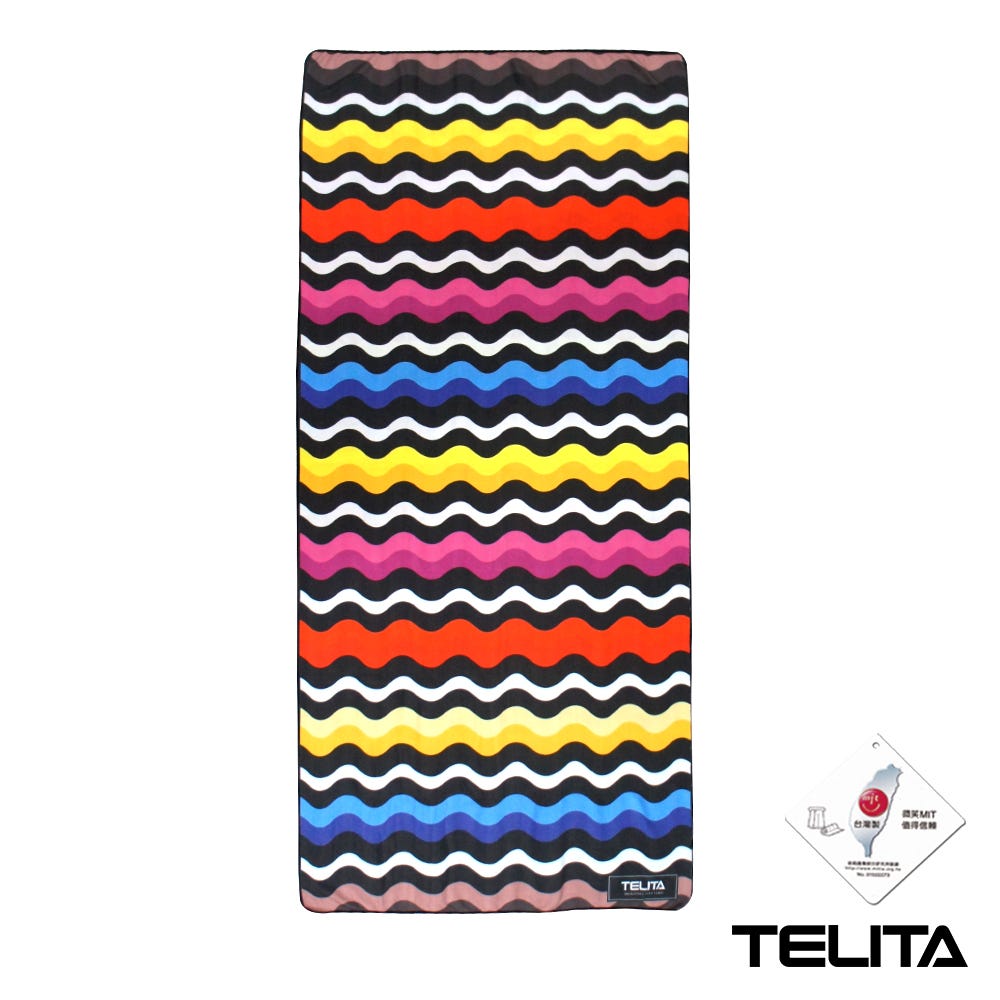 【摩力諾】TELITA 日系和風無棉絮浴巾(彩紅波浪)