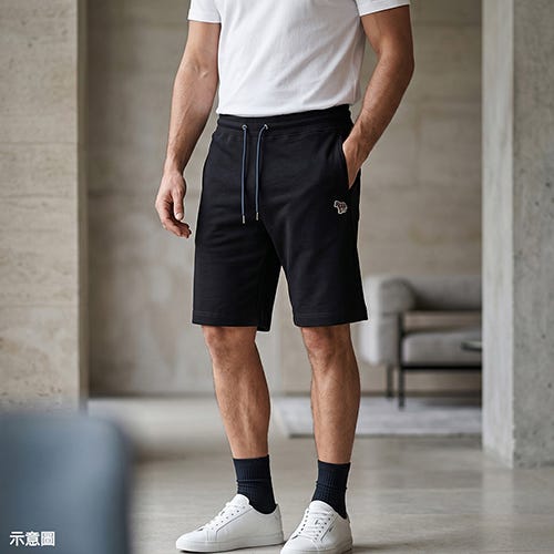 【PAUL SMITH】有機棉炫彩小馬束繩短褲(男款/黑)