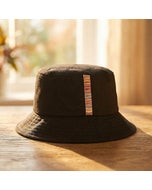 【PAUL SMITH】羊絨混紡羊毛彩條飾邊漁夫帽(黑x多色條紋)