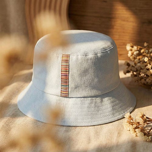 【PAUL SMITH】純亞麻搭尼龍襯裡漁夫帽(淺藍)