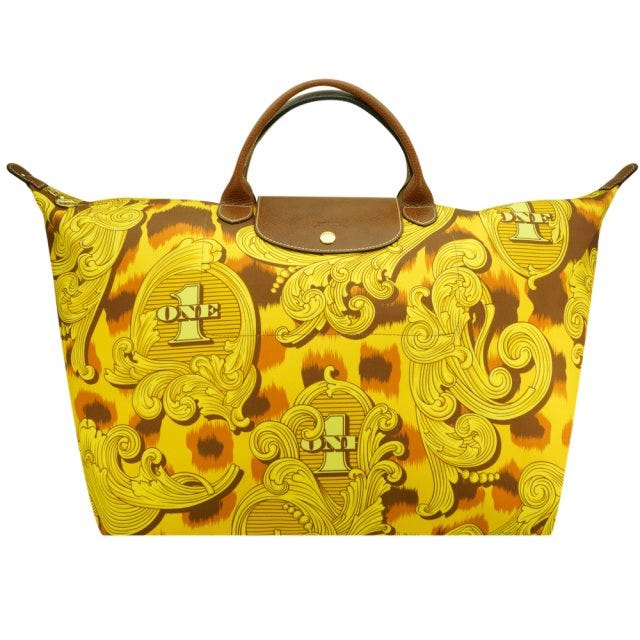 【LONGCHAMP】 聯名系列Jeremy Scott旅行袋(黃)#新春精品