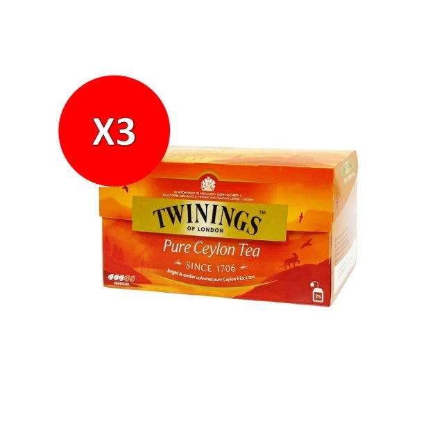 【TWININGS 唐寧茶】極品錫蘭茶2g*25入*3盒  #雙11
