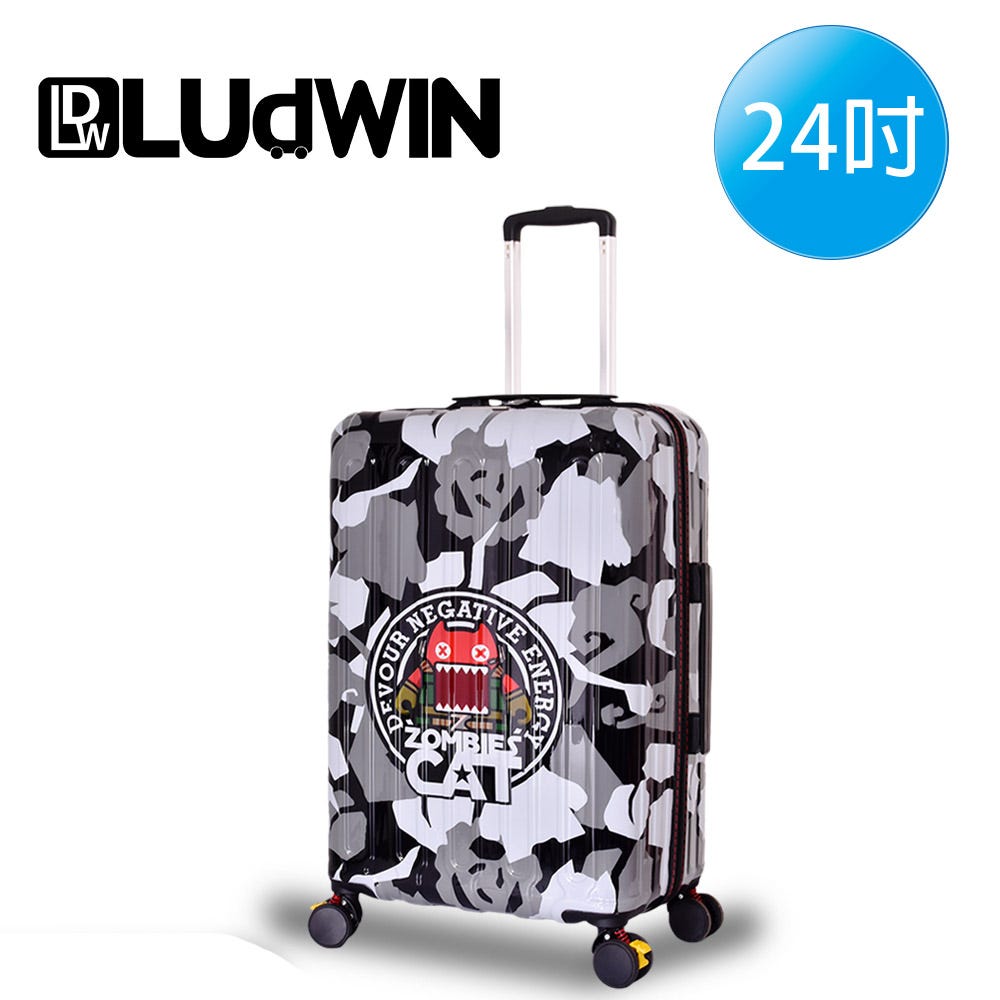 【LUDWIN 路德威】魔鬼貓設計款行李箱  24吋_4色可選  #靜音行李箱