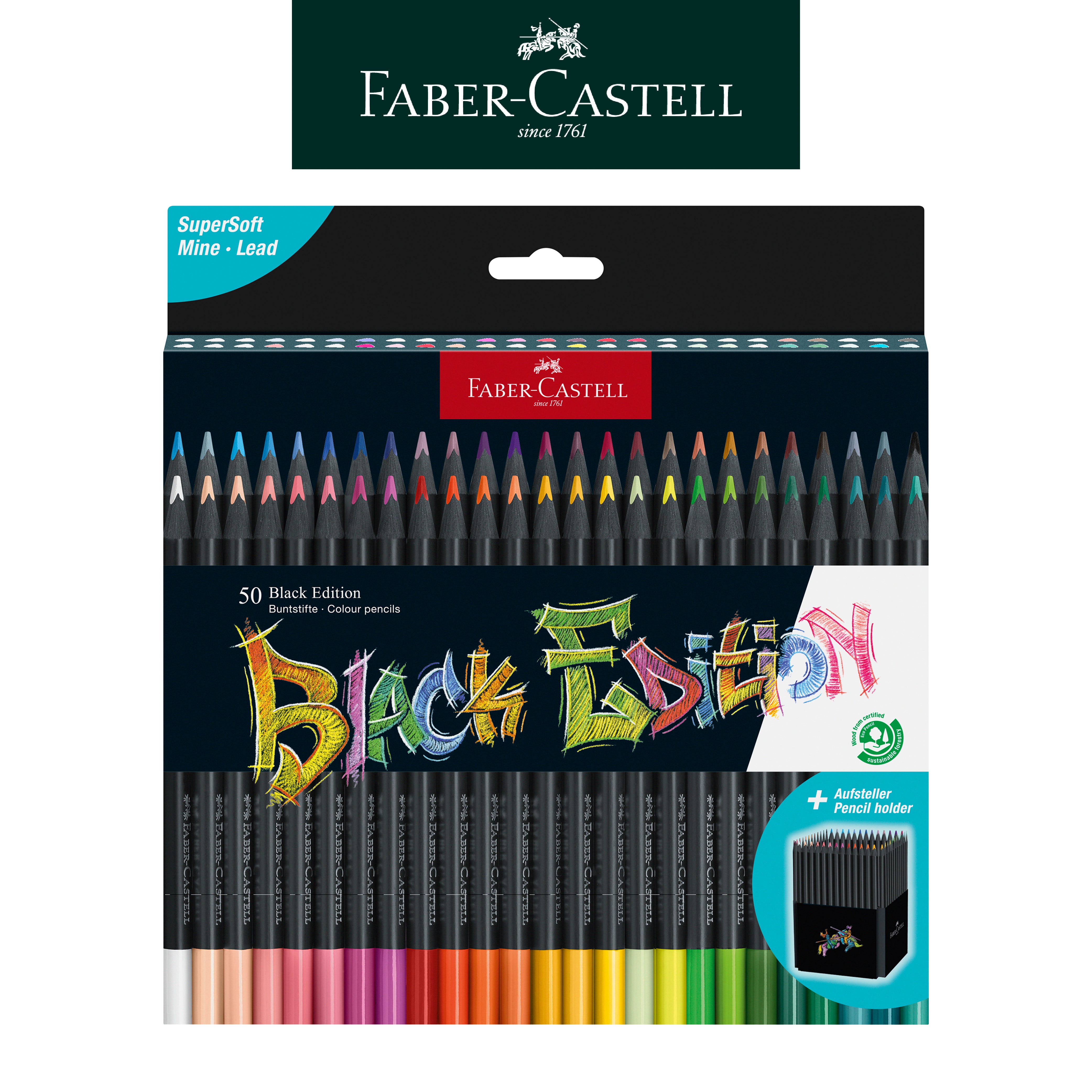 【Faber-Castell】輝柏黑旋風極軟油性色鉛筆50色  紙盒裝