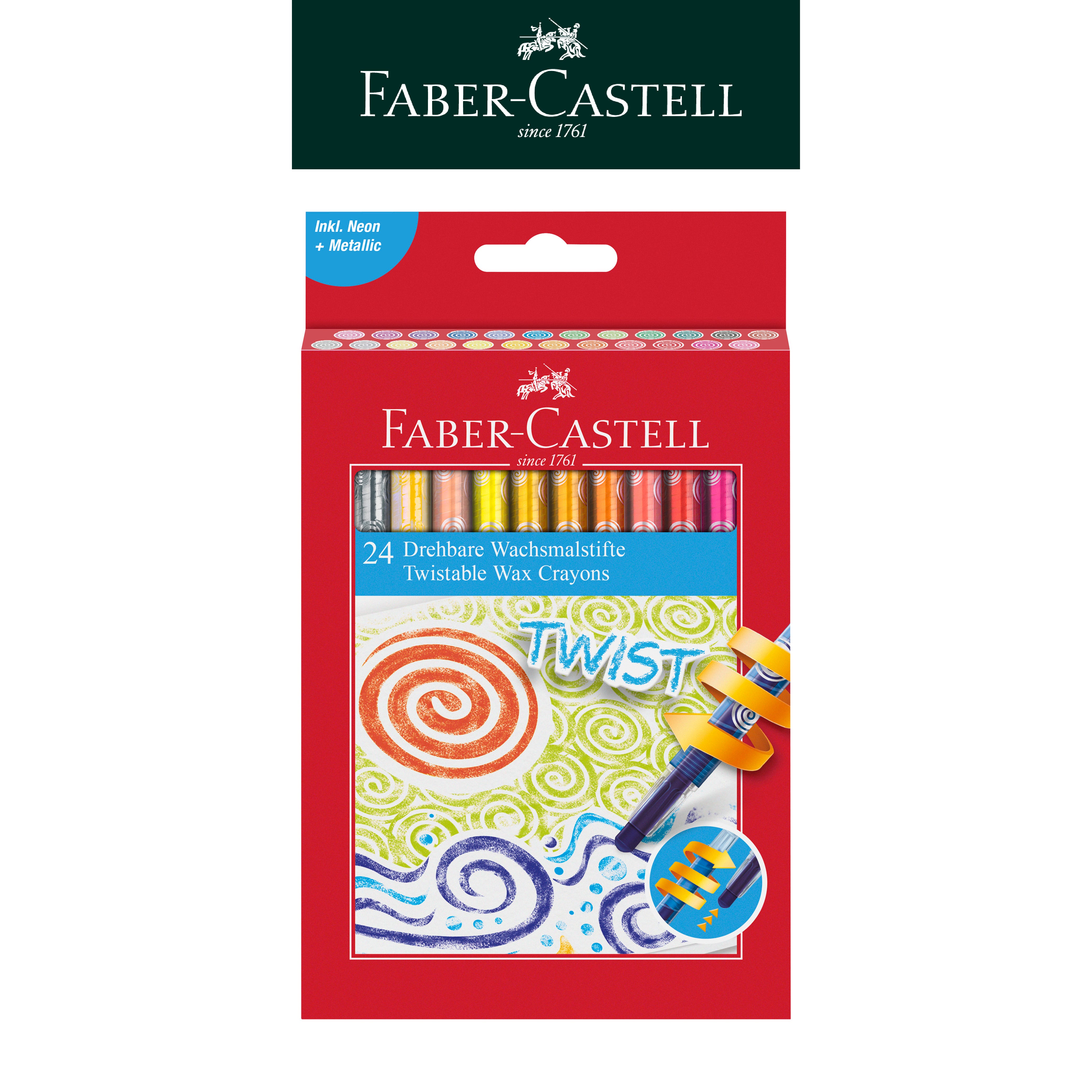  【Faber-Castell】輝柏 旋轉蠟筆24色