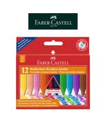 【Faber-Castell】輝柏 握得住可擦拭三角粗芯蠟筆12色