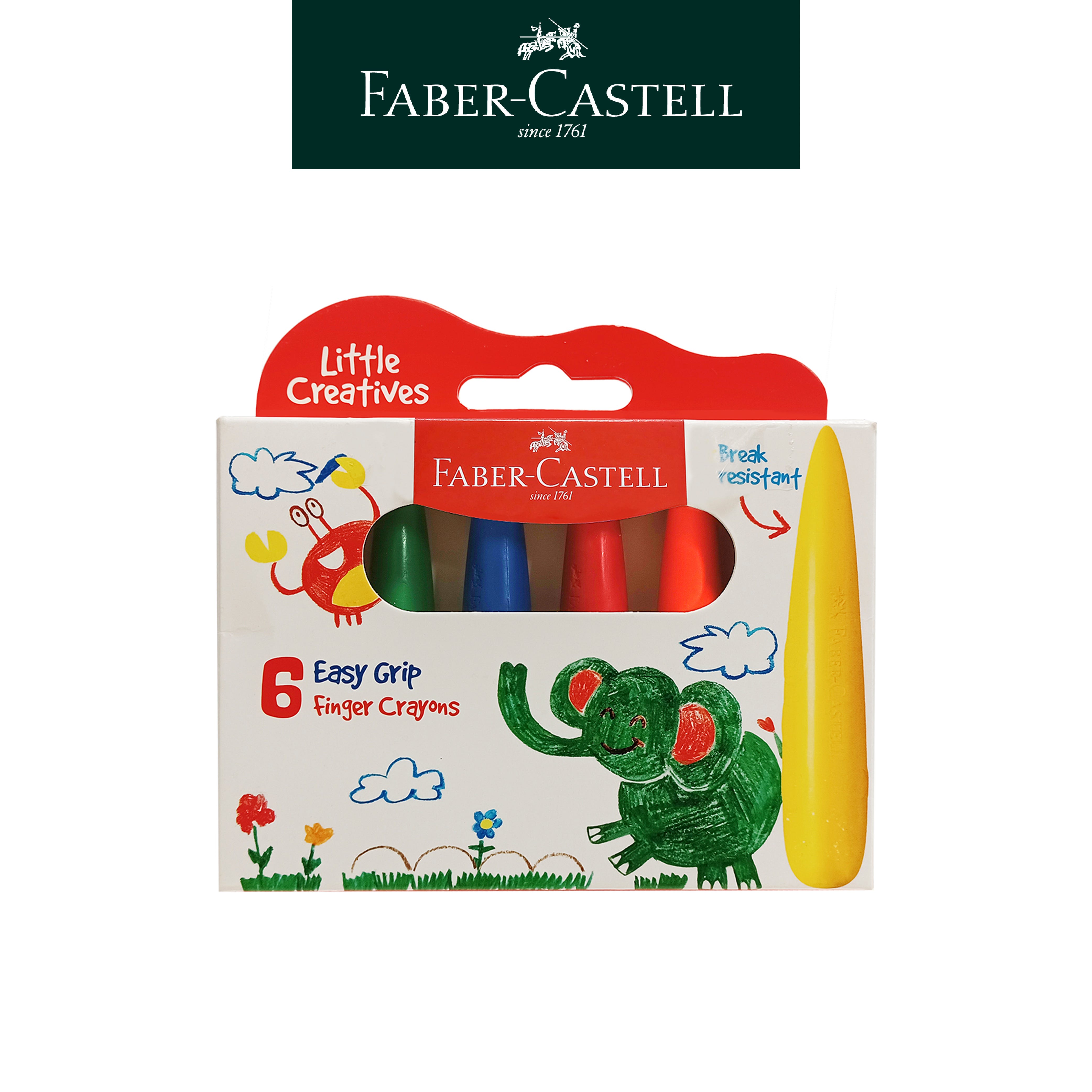 【Faber-Castell】輝柏  學齡子彈可擦拭蠟筆6色