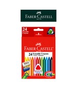 【Faber-Castell】輝柏三角粗芯擦擦蠟筆24色