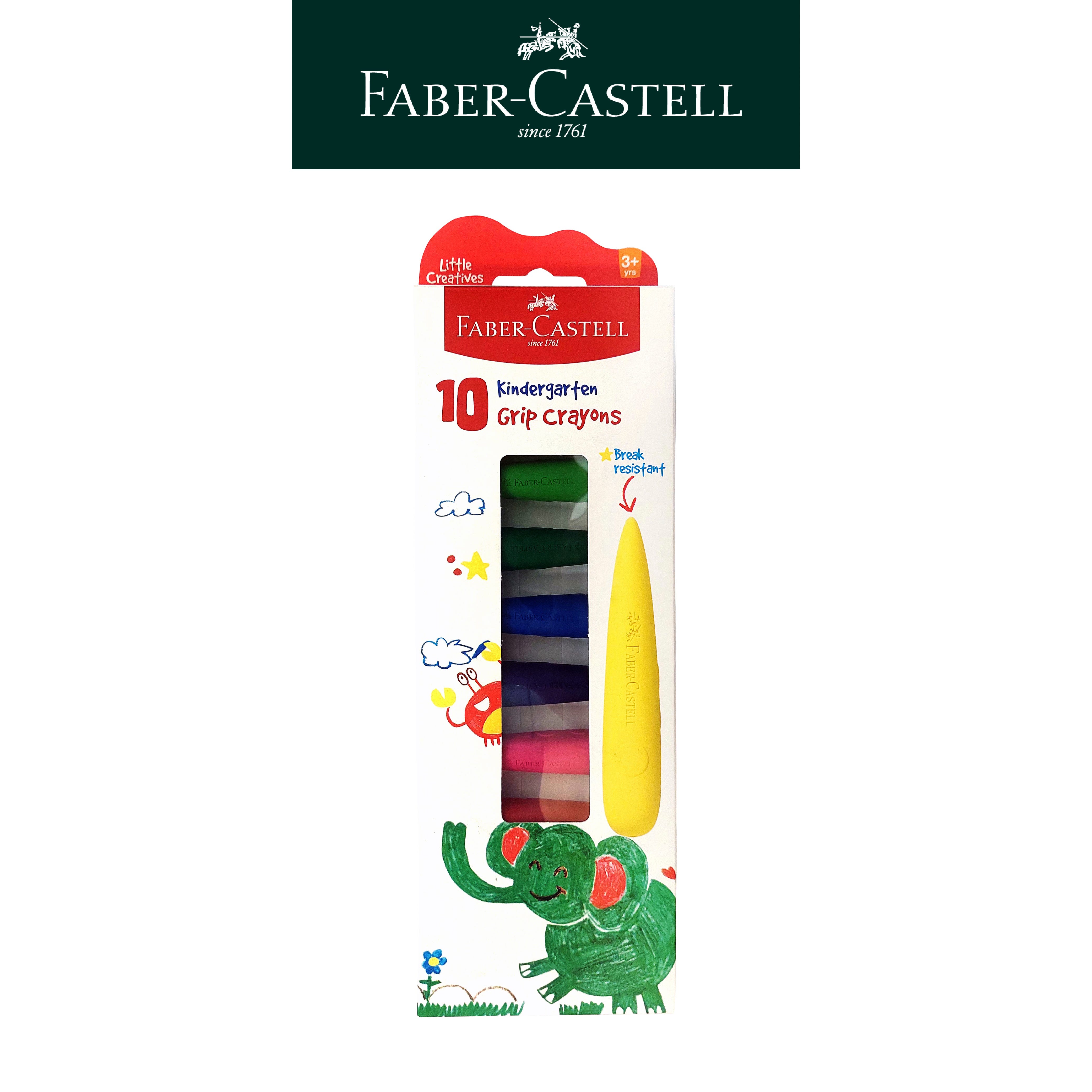 【Faber-Castell】輝柏 學齡子彈可擦拭蠟筆10色