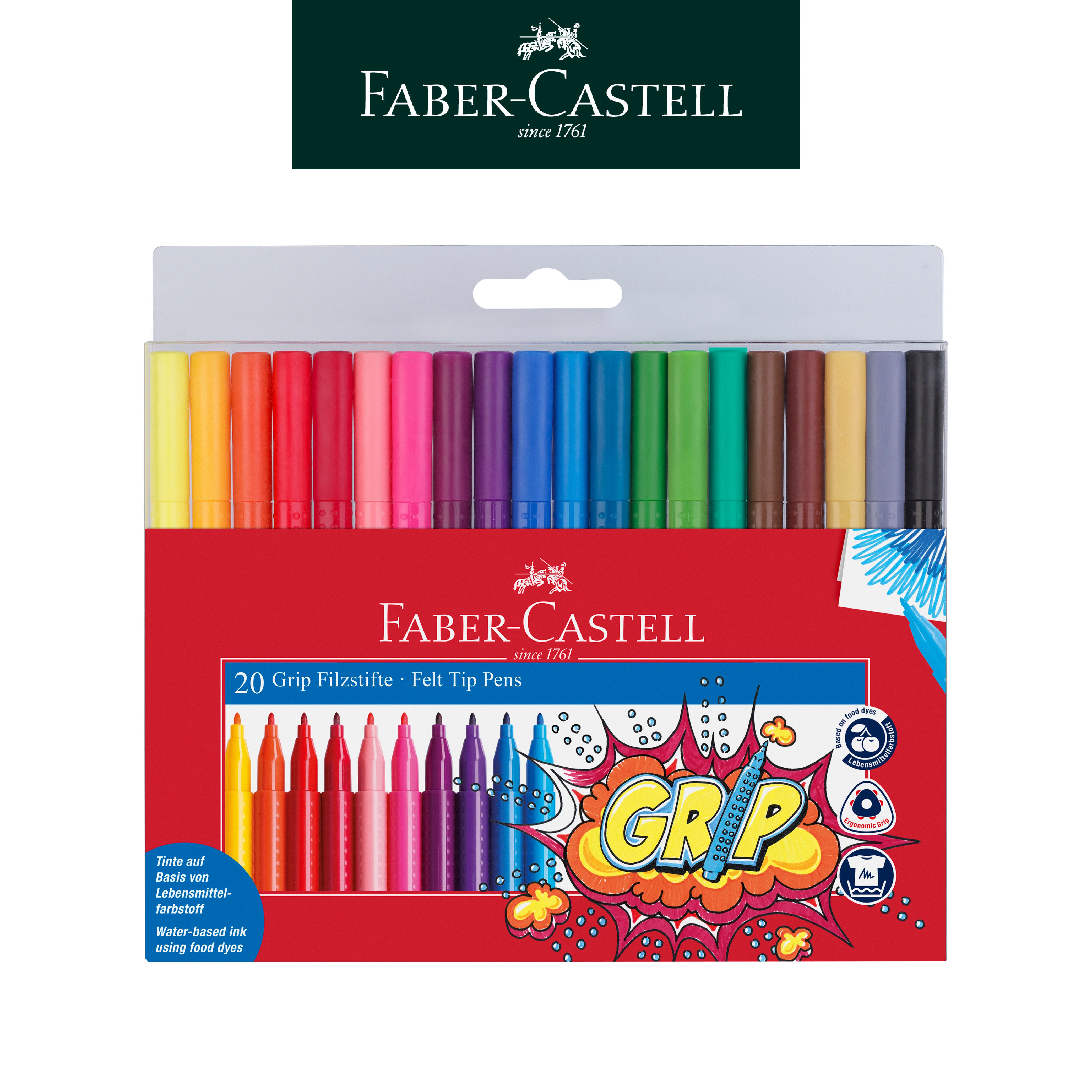 【Faber-Castell】輝柏握得住抗壓彩色筆20色