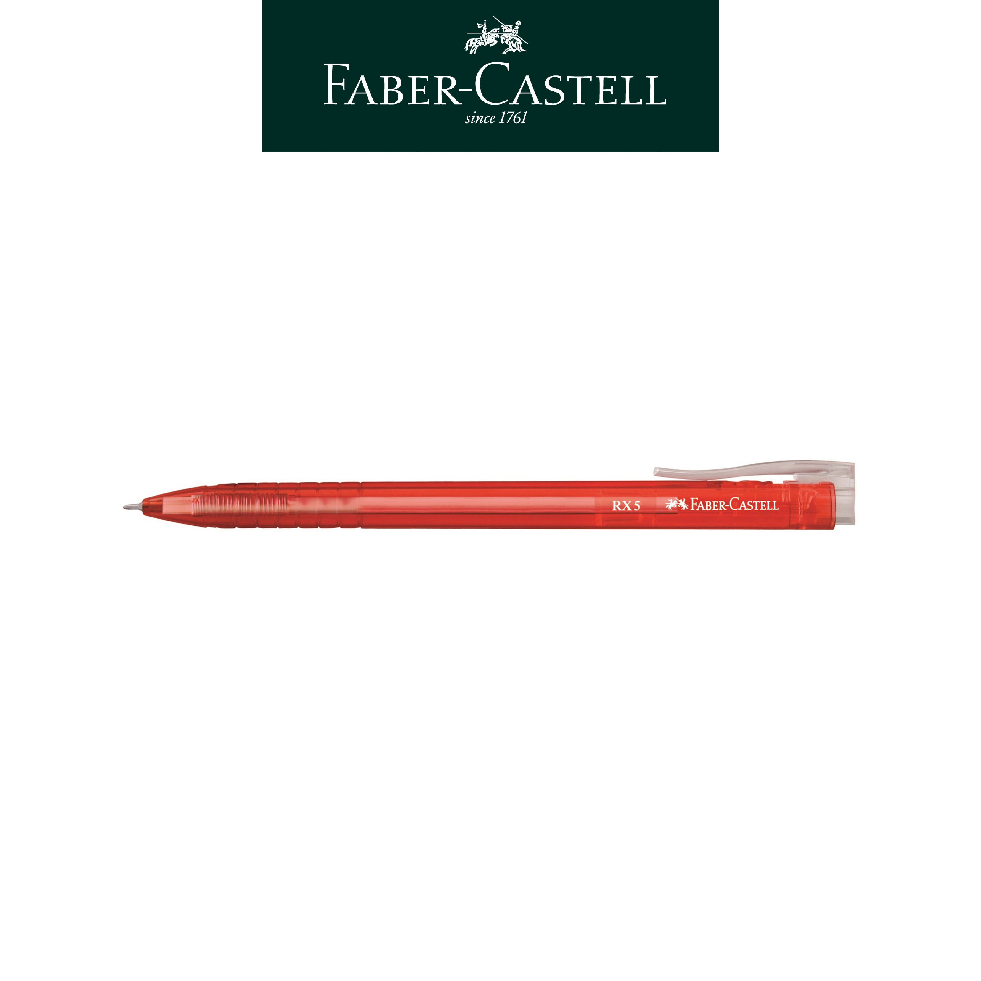 30支入【Faber-Castell】輝柏 RX5 0.5mm酷溜原子筆30支入/紅