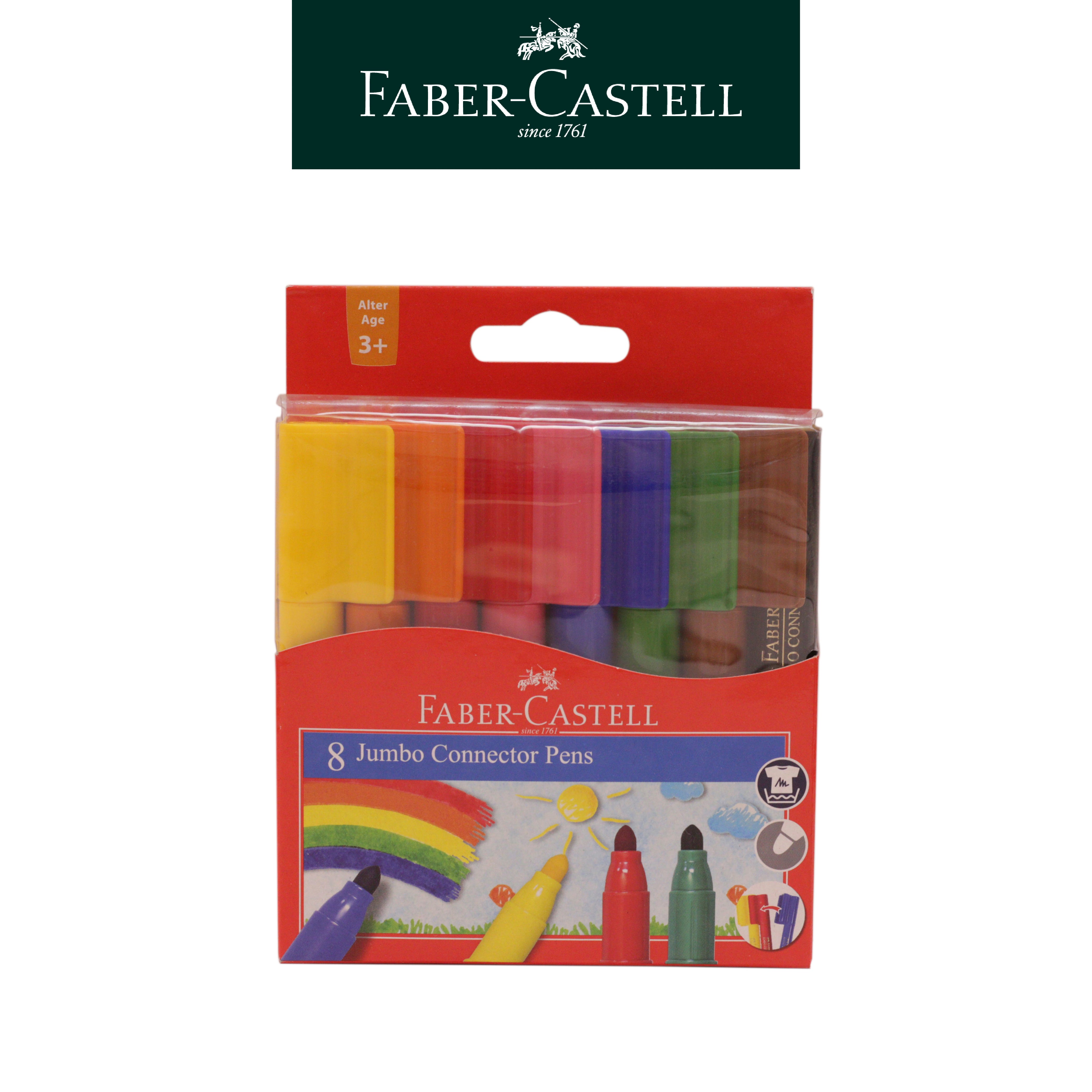 【Faber-Castell】輝柏 JUMBO連接筆8色