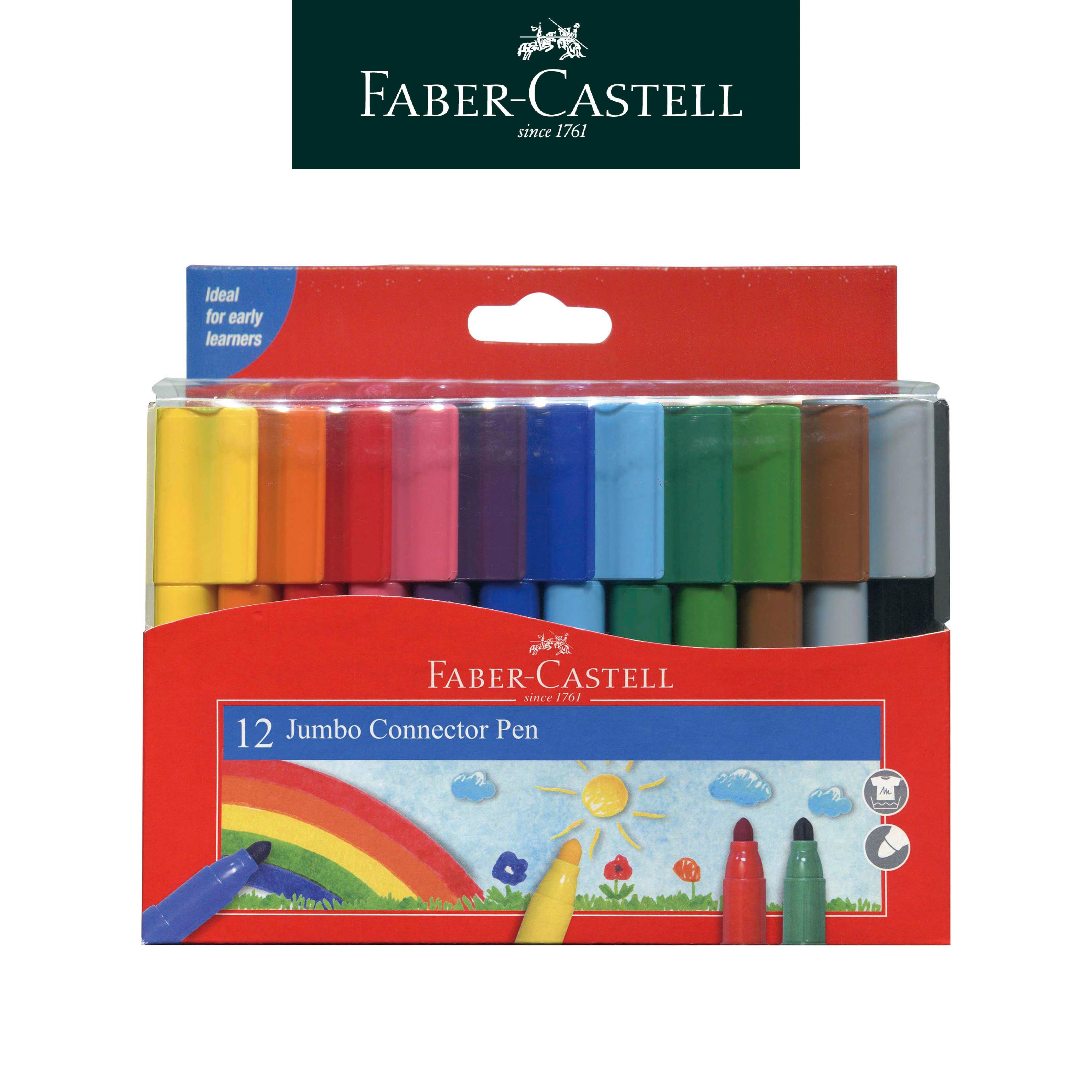 【Faber-Castell】輝柏 JUMBO連接筆12色