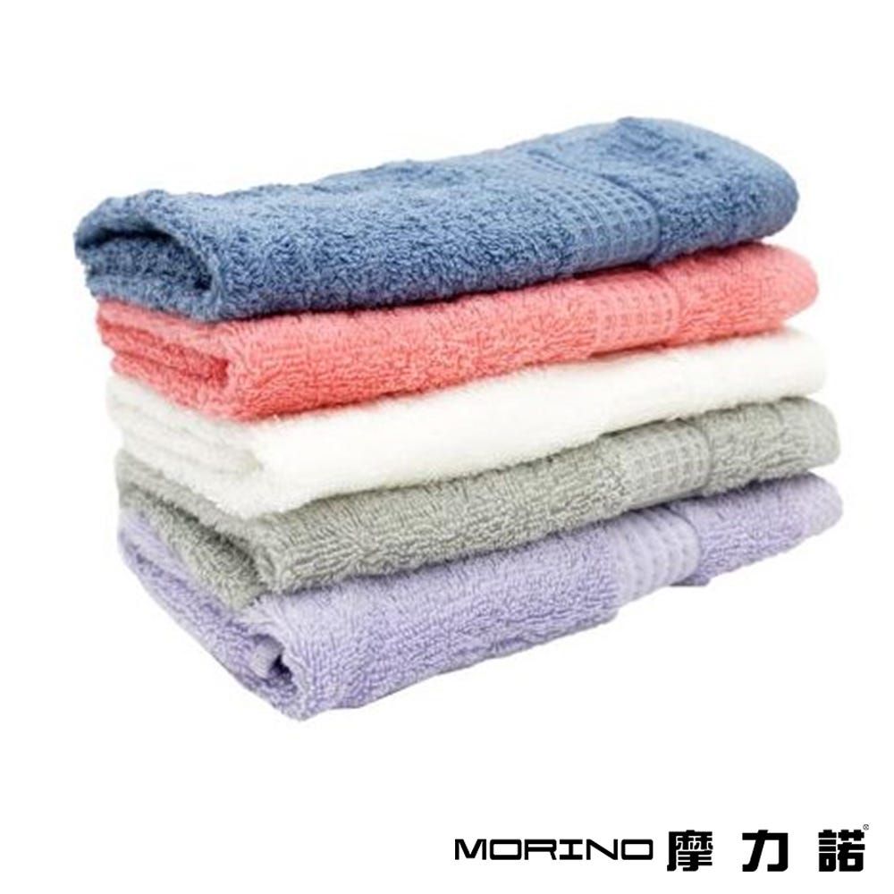 【MORINO 摩力諾】(4條)有機棉歐系緞條毛巾